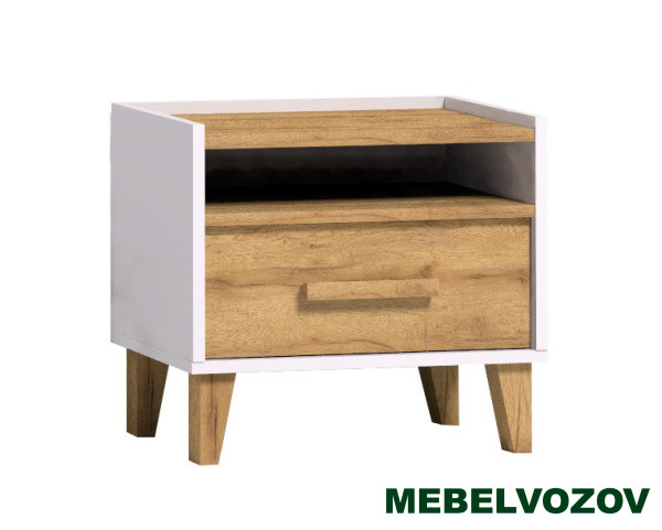 Тумба прикроватная Айрис 41 (белый/дуб золотистый) от магазина Мебельвозов в Нижнем Новгороде