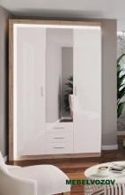 Шкаф 3-х створчатый с зеркалом Люмен №15 (3 ящика) от компании Мебельвозов в Нижнем Новгороде