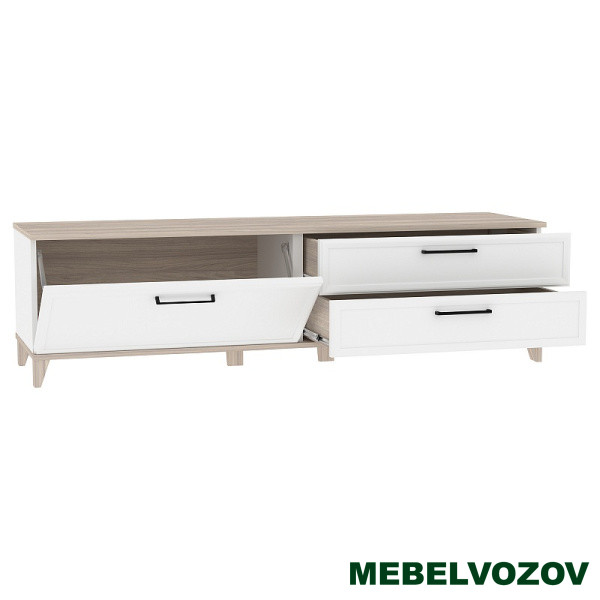 Aurelio 3 (гостиная) Тумба ТВ (модуль 168), Белый-Блеквуд Сатиновый от интернет магазина Mebelvozov в Нижнем Новгороде