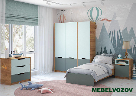 RICH Шкаф ШК-002 (Мята/голубой) детальное изображение от магазина mebelvozov.ru в Нижнем Новгороде