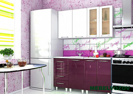 Кухонный гарнитур Танго 1500 (Белый/Баклажан) от магазина Мебельвозов в Нижнем Новгороде