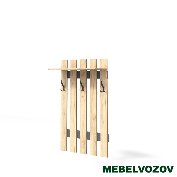 Вешалка в прихожую "Мини-Лайт" МЛ-3 (графит/дуб золотой крафт) от магазина Мебельвозов в Нижнем Новгороде