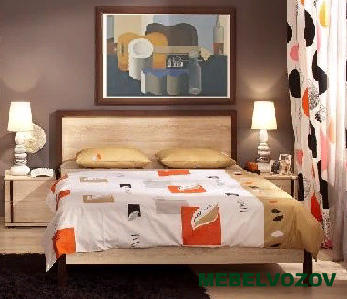 Кровать двуспальная 1600 Bauhaus 2 (без основания, без матраса) от магазина Мебельвозов в Нижнем Новгороде