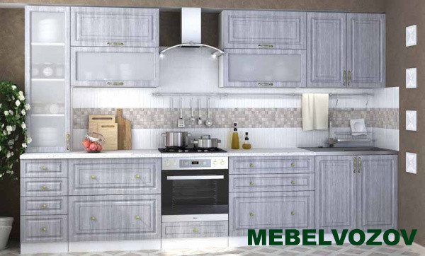 Кухонный гарнитур Юлия 3400 (сандал серый) H=720 от магазина Мебельвозов в Нижнем Новгороде