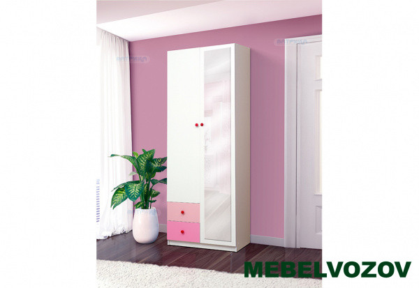 Шкаф 2-х дверный с ящиками и зеркалом &quot;Радуга&quot;  детальное изображение от магазина mebelvozov.ru в Нижнем Новгороде