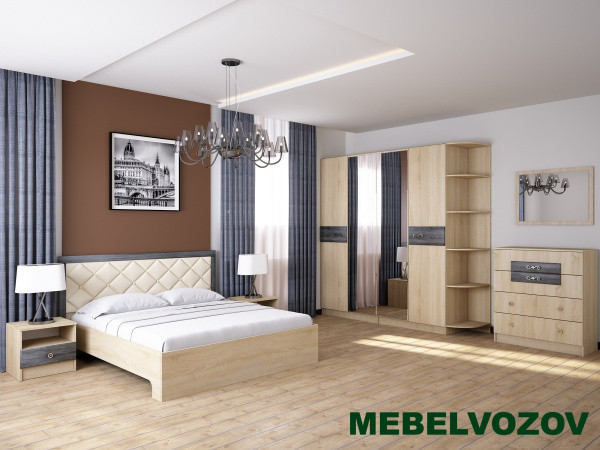 фото Спальня Мадлен Комплект 4 (Дуб Сонома/Дуб Шале серебро) от магазина Мебельвозов в Нижнем Новгороде Спальня Мадлен Комплект 4 (Дуб Сонома/Дуб Шале серебро) от магазина Мебельвозов в Нижнем Новгороде