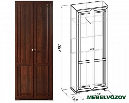 Шкаф распашной Sherlock12 для одежды (Орех Шоколадный) от компании Мебельвозов в Нижнем Новгороде