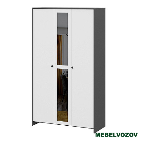 Шкаф трехстворчатый Дольче (Графит/Белый) от компании Мебельвозов в Нижнем Новгороде