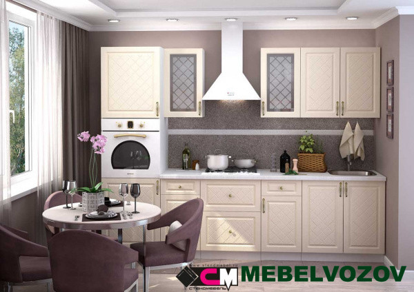 Кухонный гарнитур Модена 2800 (ваниль) H=920 от магазина Мебельвозов в Нижнем Новгороде
