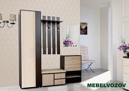 Модульная прихожая "Мини-Лайт" (венге/ясень) вариант 6 от магазина Мебельвозов в Нижнем Новгороде