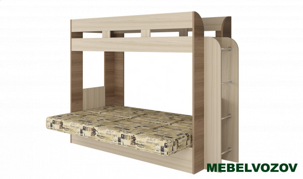 Кровать-Диван 2-х этажная Карамель 75(Ясень шимо темный/светлый) детальное изображение от магазина mebelvozov.ru в Нижнем Новгороде