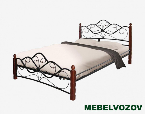 Кровать ВЕНЕРА-1 1400 (чёрный/махагон) от магазина Мебельвозов в Нижнем Новгороде