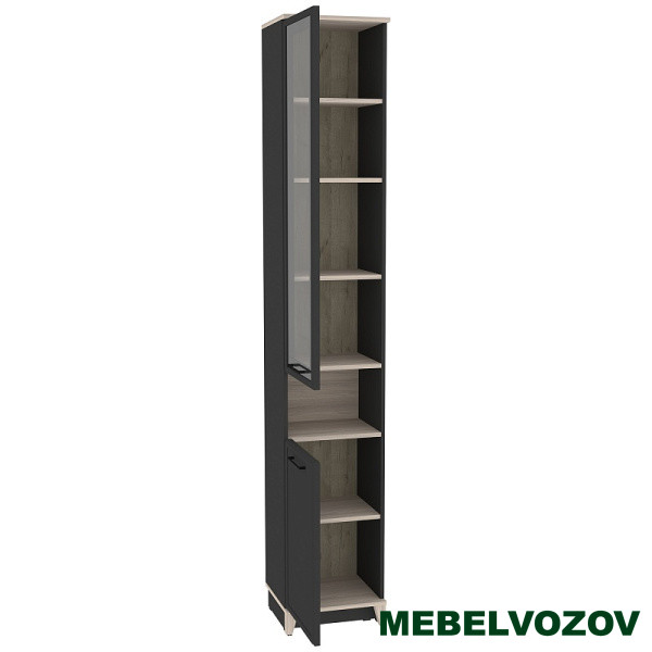 Aurelio 9 (гостиная) Шкаф для книг (модуль 181), Антрацит-Блеквуд Сатиновый - фото от компании Мебельвозов Aurelio 9 (гостиная) Шкаф для книг (модуль 181), Антрацит-Блеквуд Сатиновый от компании Мебельвозов