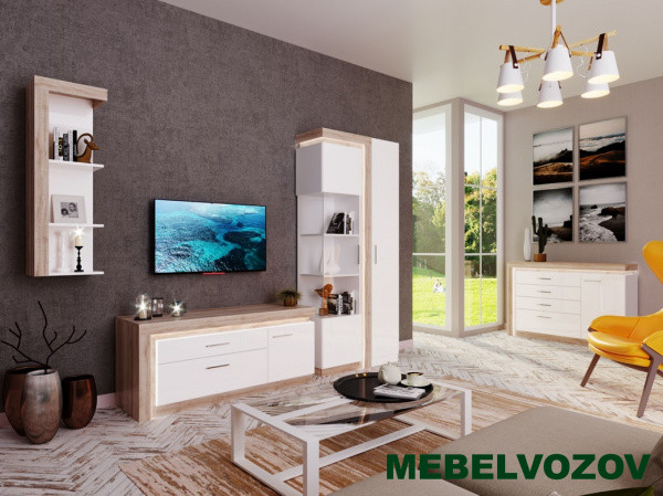 Гостиная Люмен. Комплект 2 (белый глянец) от Mebelvozov в Нижнем Новгороде