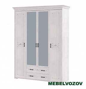Шкаф с зеркалом 4-х дверный с ящиками 02 Афродита (без карниза) от компании Мебельвозов в Нижнем Новгороде
