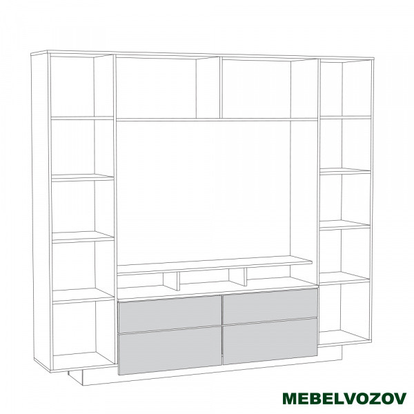 Стенка в гостиную Румба (белый глянец) от интернет магазина Mebelvozov в Нижнем Новгороде