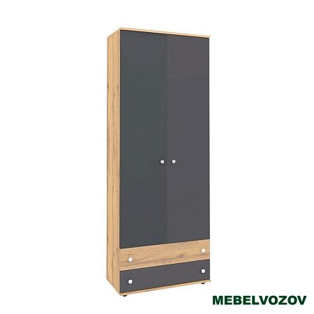 Шкаф для одежды и белья серый Лойс 92 детальное изображение от магазина mebelvozov.ru в Нижнем Новгороде