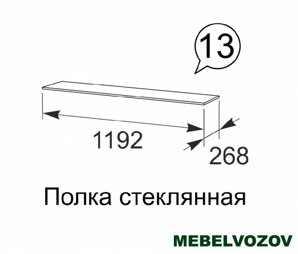 38 Полка стеклянная «Виктория» фото от Мебельвозов в Нижнем Новгороде