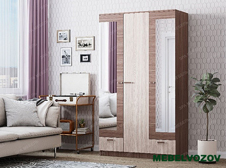 Шкаф 3-дверный 1,2 Адель (Ясень шимо) от компании Мебельвозов в Нижнем Новгороде