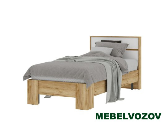 ХЕЛЕН КР 01 Кровать 900 (БЕЛЫЙ/ДУБ КРАФТ ЗОЛОТО) от магазина Мебельвозов в Нижнем Новгороде