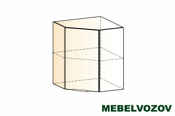 Стоун шкаф навесной угл. L600х600 H720 1 дв.гл. фото от Мебельвозов в Нижнем Новгороде
