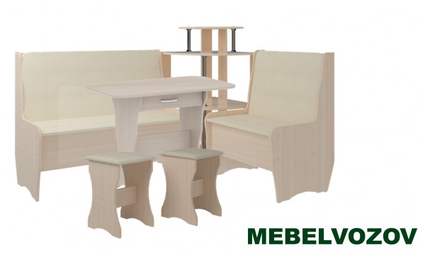Кухонный уголок Трапези Тессера со столом и табуретом 2шт (Анкор светлый) от магазина Мебельвозов в Нижнем Новгороде