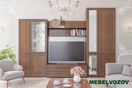 Модульная гостиная Ливорно (орех донской). Комплект 1 от Mebelvozov в Нижнем Новгороде