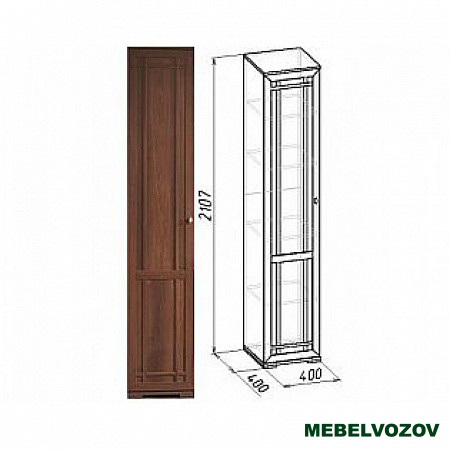 Шкаф для белья Sherlock 8 ЛЕВЫЙ (Орех Шоколадный) фото от Мебельвозов в Нижнем Новгороде