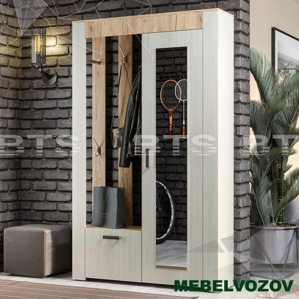 Прихожая "Франк" Крафт/Ясень белый от магазина Мебельвозов в Нижнем Новгороде