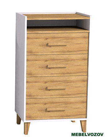 Комод высокий Айрис 45 (Белый/Дуб Золотистый) от магазина Мебельвозов в Нижнем Новгороде