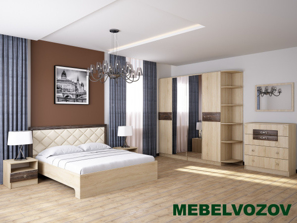 фото Спальня Мадлен Комплект 3 (Дуб Сонома/Дуб Шале мореный) от магазина Мебельвозов в Нижнем Новгороде Спальня Мадлен Комплект 3 (Дуб Сонома/Дуб Шале мореный) от магазина Мебельвозов в Нижнем Новгороде