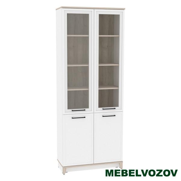 Aurelio 8 (гостиная) Шкаф для книг (модуль 178), Белый-Блеквуд Сатиновый - фото от компании Мебельвозов Aurelio 8 (гостиная) Шкаф для книг (модуль 178), Белый-Блеквуд Сатиновый от компании Мебельвозов