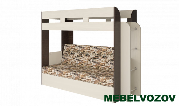 Кровать-Диван 2-х этажная Карамель 75 (анкор светлый/бодега темный) детальное изображение от магазина mebelvozov.ru в Нижнем Новгороде