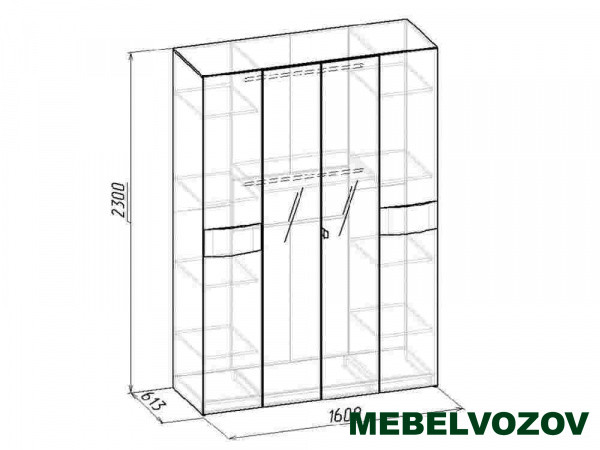  Шкаф с зеркалом  Амели 555 (Венге) от компании Мебельвозов в Нижнем Новгороде