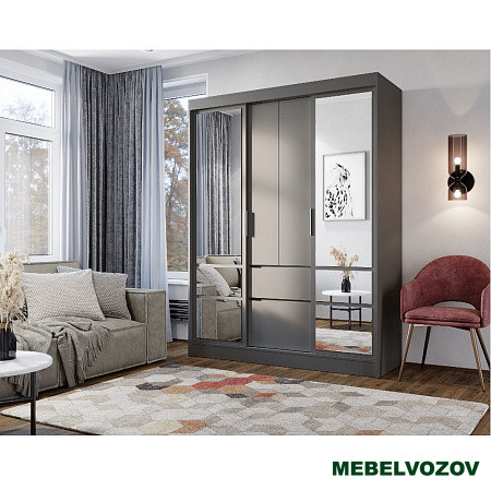 Шкаф-купе "Симпл" ШКК-06 Графит от компании Мебельвозов в Нижнем Новгороде