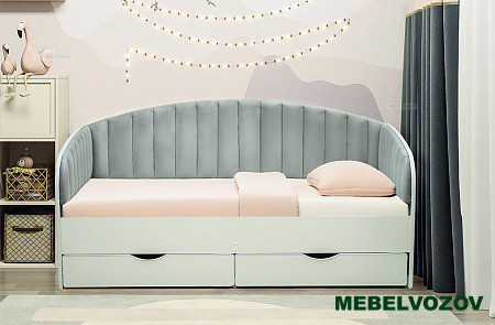 Кровать с продольной мягкой спинкой "Софа №12.1" от магазина Мебельвозов в Нижнем Новгороде
