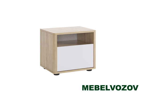 Тумба прикроватная Зара (Дуб сонома/белый) от магазина Мебельвозов в Нижнем Новгороде