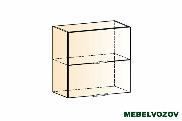 Стоун шкаф навесной L800 H720 2 дв.гл. гориз. фото от Мебельвозов в Нижнем Новгороде