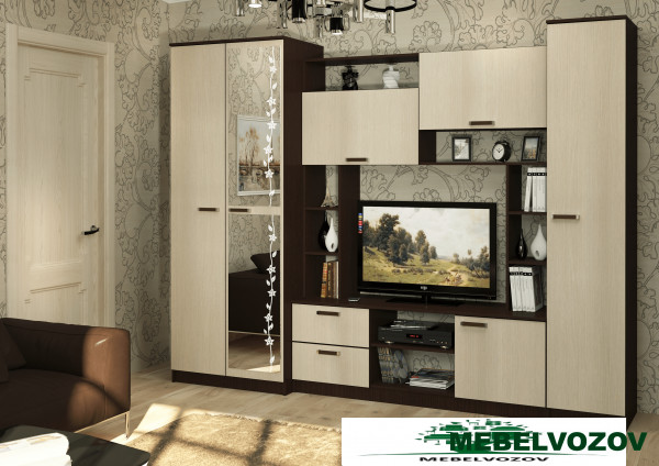 Стенка в гостиную "Флора"венге лоредо от интернет магазина Mebelvozov в Нижнем Новгороде