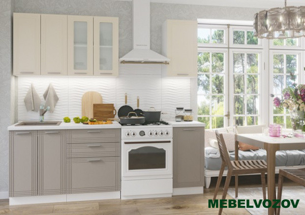 Кухонный гарнитур Алина 1600 (ваниль/кремовый) H=920 от магазина Мебельвозов в Нижнем Новгороде