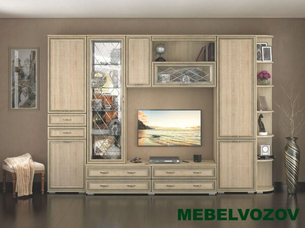 Пенал платяной с выдвижной штангой ЛШ-2 Ливорно (дуб сонома) от компании Мебельвозов в Нижнем Новгороде