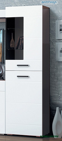 Шкаф напольный со стеклом Грация 1 модуль 3 МДФ матовый от Mebelvozov в Нижнем Новгороде