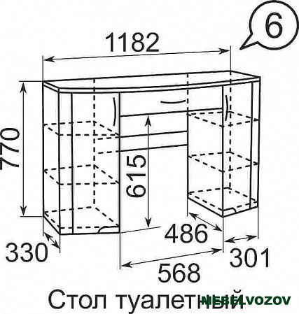 Туалетный стол 06 "Виктория" от магазина Мебельвозов в Нижнем Новгороде
