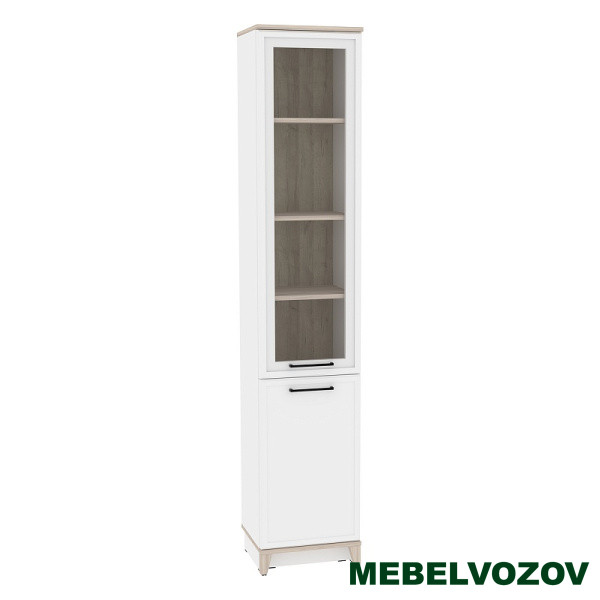 Aurelio 10 (гостиная) Шкаф для книг (модуль 153), Белый-Блеквуд Сатиновый - фото от компании Мебельвозов Aurelio 10 (гостиная) Шкаф для книг (модуль 153), Белый-Блеквуд Сатиновый от компании Мебельвозов