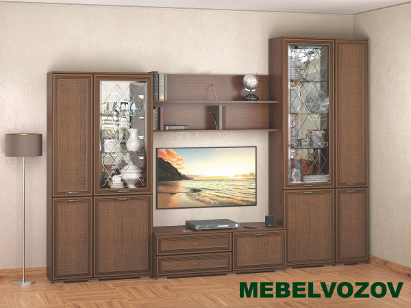 Модульная гостиная Ливорно (орех донской). Комплект 3 от Mebelvozov в Нижнем Новгороде