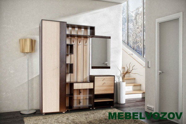 Модульная прихожая "Мини-Лайт" (венге/ясень) вариант 7 от магазина Мебельвозов в Нижнем Новгороде