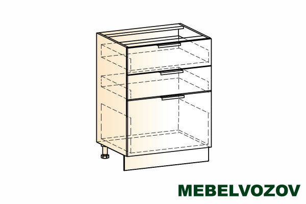 Стоун шкаф рабочий L600 3 ящ. фото от Мебельвозов в Нижнем Новгороде