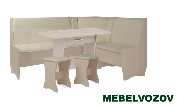 Кухонный уголок Трапези Эна со столом и табуретом 2шт(Анкор светлый) от магазина Мебельвозов в Нижнем Новгороде