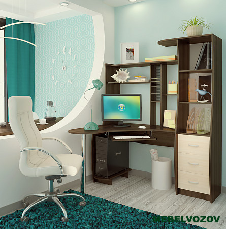 Стол компьютерный Интел-9(Бодега темный/Бодега светлый) от магазина Мебельвозов в Нижнем Новгороде