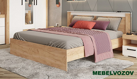 Кровать 140х200 Адель (белый/дуб крафт) от магазина Мебельвозов в Нижнем Новгороде